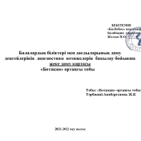 Ботақан жеке даму картасы 2021-2022