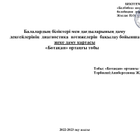 Ботақан жеке даму картасы 2022-2023
